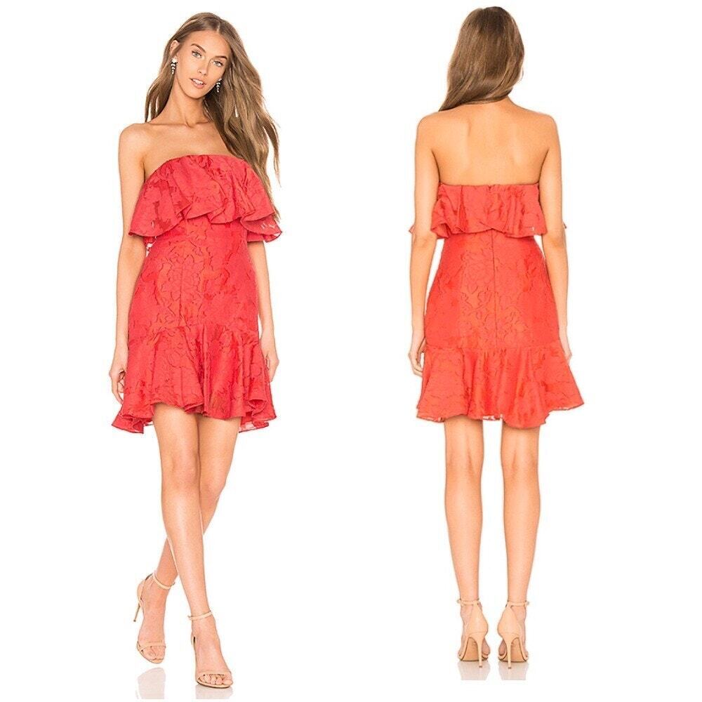 Keepsake The Label Radar Ruffle Floral Strapless Mini Dress Sz Small Date Night